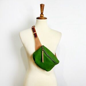 Universal Thread Green Cotton Twill Belt Bag Striped Belt OS